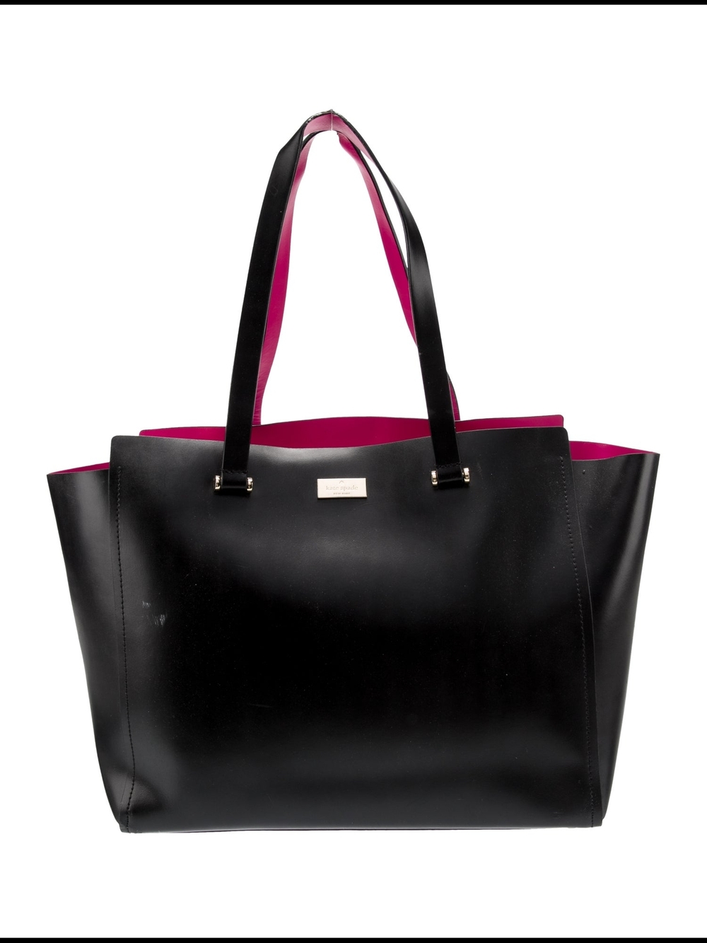 KATE SPADE Anelle Arbour Hill Tote Black with Pink Interior